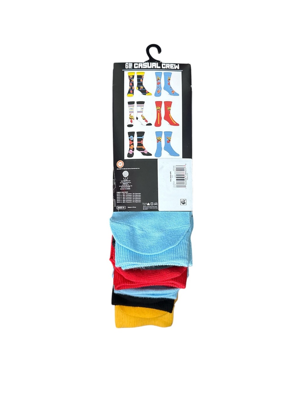 Pac-Man Colorful Crew Socks 6-Pack - Multi Color - Picture 5 of 5